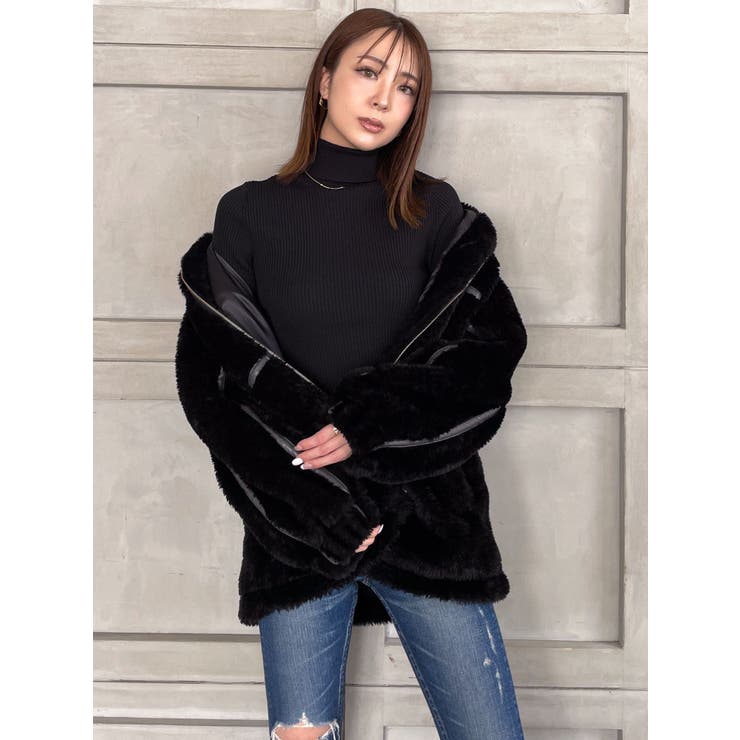 新品タグ付き GYDA フェイクレザー LINE BOA ブルゾン ファーコート フェイクレザー LINE BOA ブルゾン[品番：MKSW0054900]｜GYDA