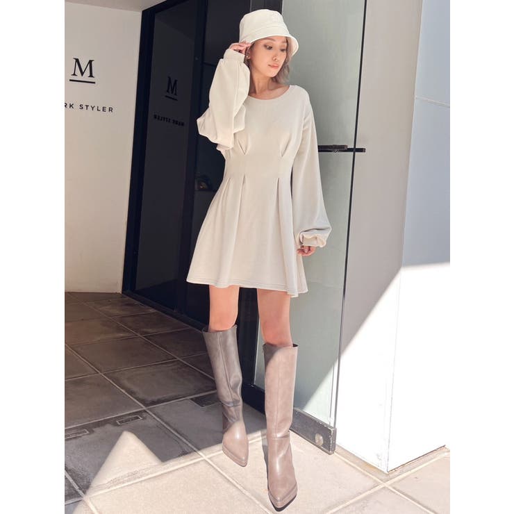 2WAY コルセットスウェット フレアワンピース[品番：MKSW0055064