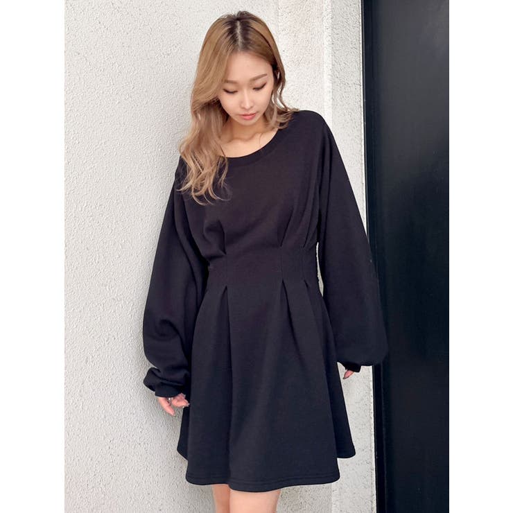 2WAY コルセットスウェット フレアワンピース[品番：MKSW0055064