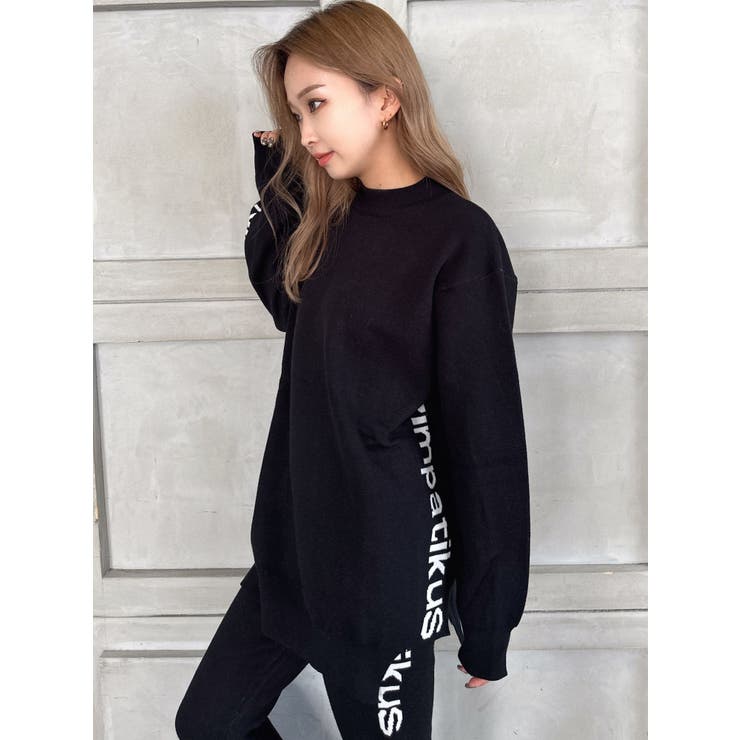 SZIMPATIKUS サイドスリット ニット トップス[品番：MKSW0054911