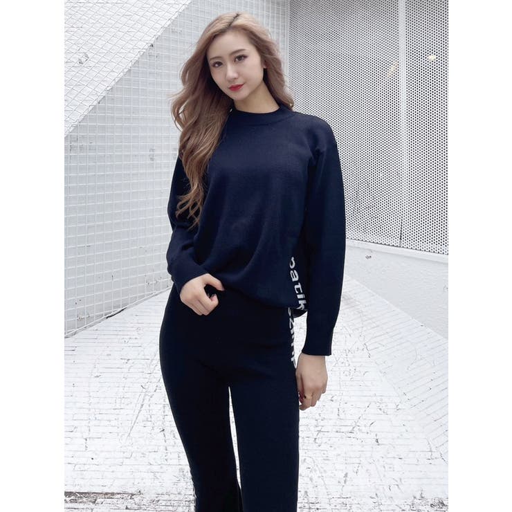 SZIMPATIKUS サイドスリット ニット トップス[品番：MKSW0054911