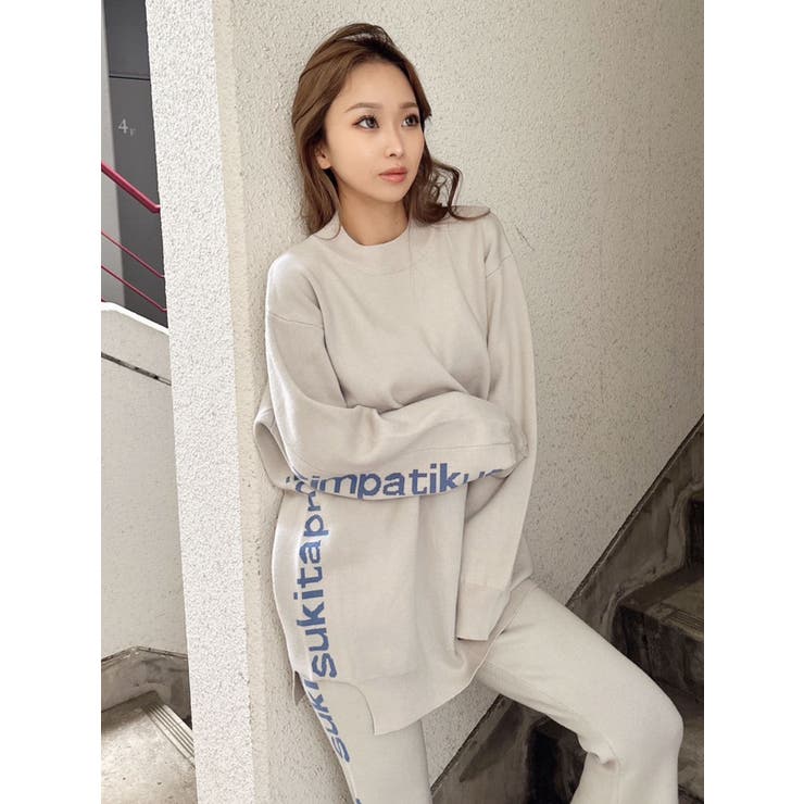 SZIMPATIKUS サイドスリット ニット トップス[品番：MKSW0054911