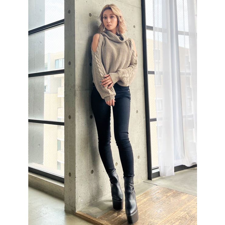 オフタートル オフショル ニット トップス | GYDA | 詳細画像20 