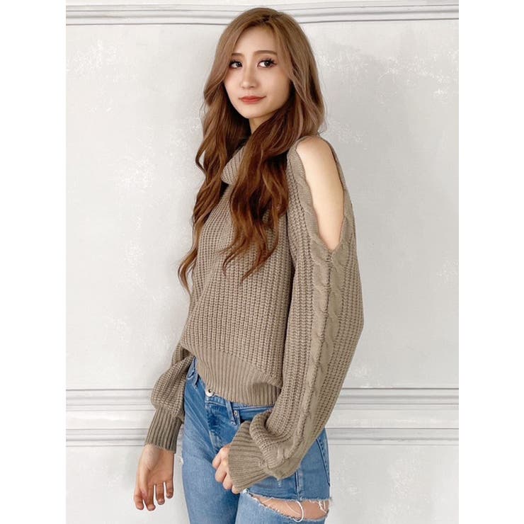 オフタートル オフショル ニット トップス | GYDA | 詳細画像25 