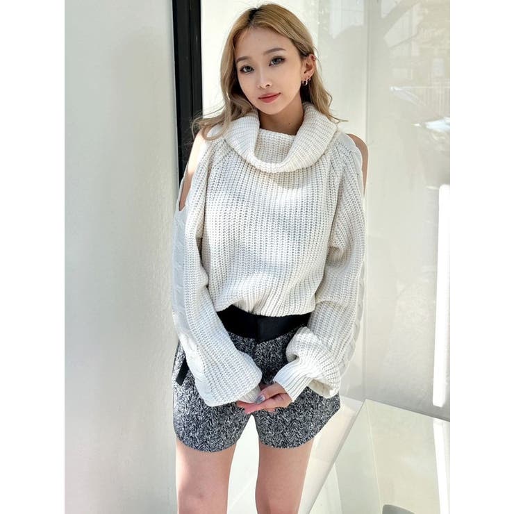 オフタートル オフショル ニット トップス[品番：MKSW0055972]｜GYDA
