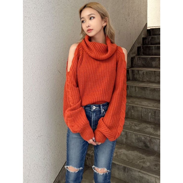 オフタートル オフショル ニット トップス | GYDA | 詳細画像43 