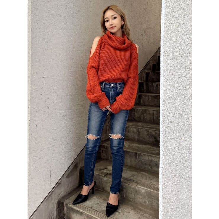 オフタートル オフショル ニット トップス | GYDA | 詳細画像48 