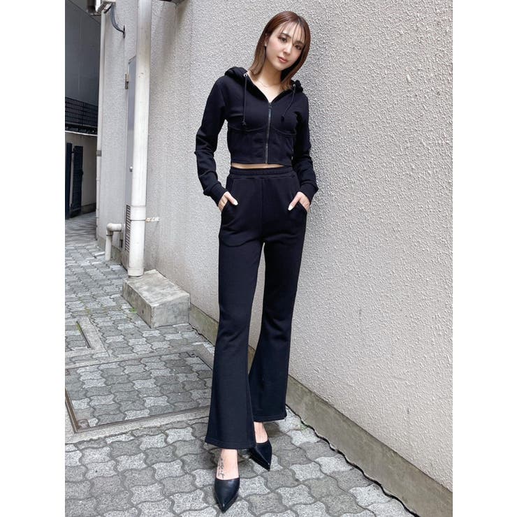 セットアップ着用可】HEM ZIP スウェット フレアパンツ[品番