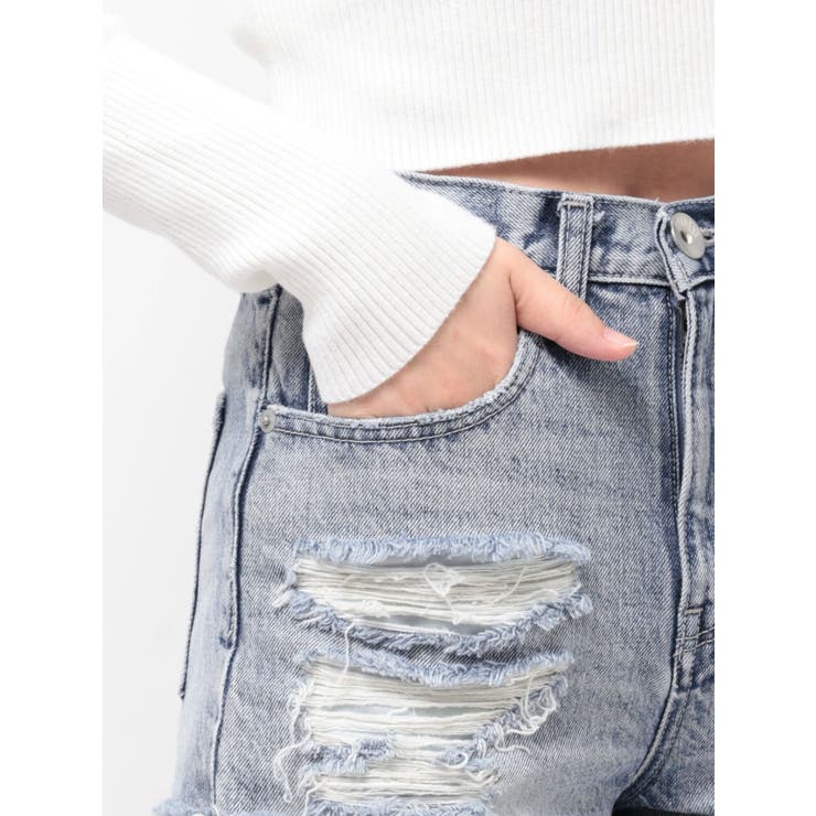 ✴︎GYDA ダメージ　デニム　ショート　現行品✴︎ 楽天市場】GYDA ジェイダ デニム ショートパンツ ハイウエスト