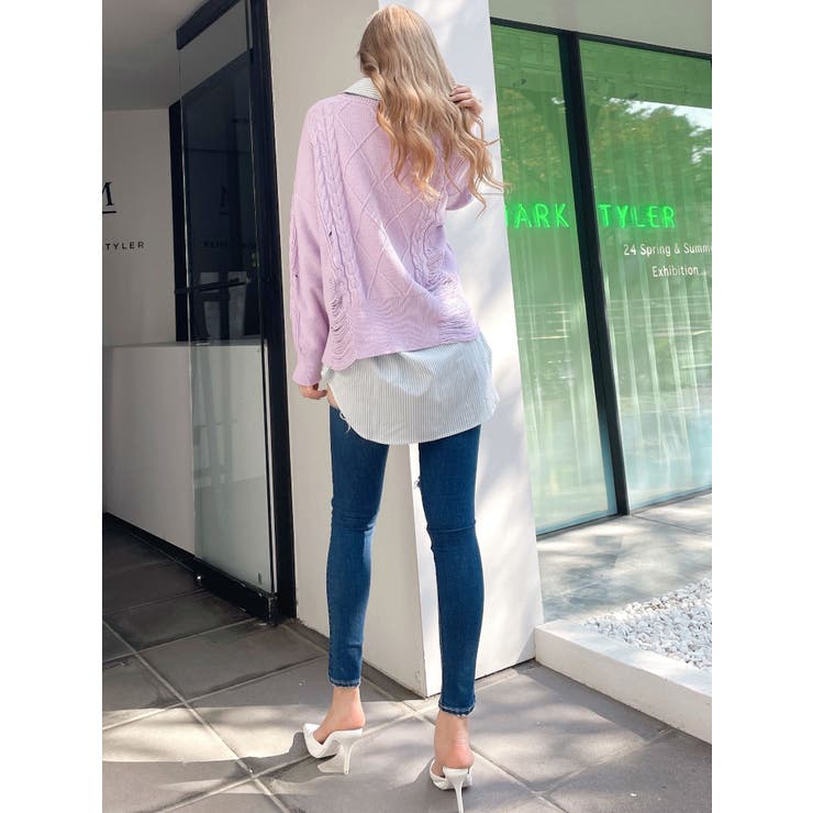 クラッシュ LOOSE ニットトップス | GYDA | 詳細画像35 