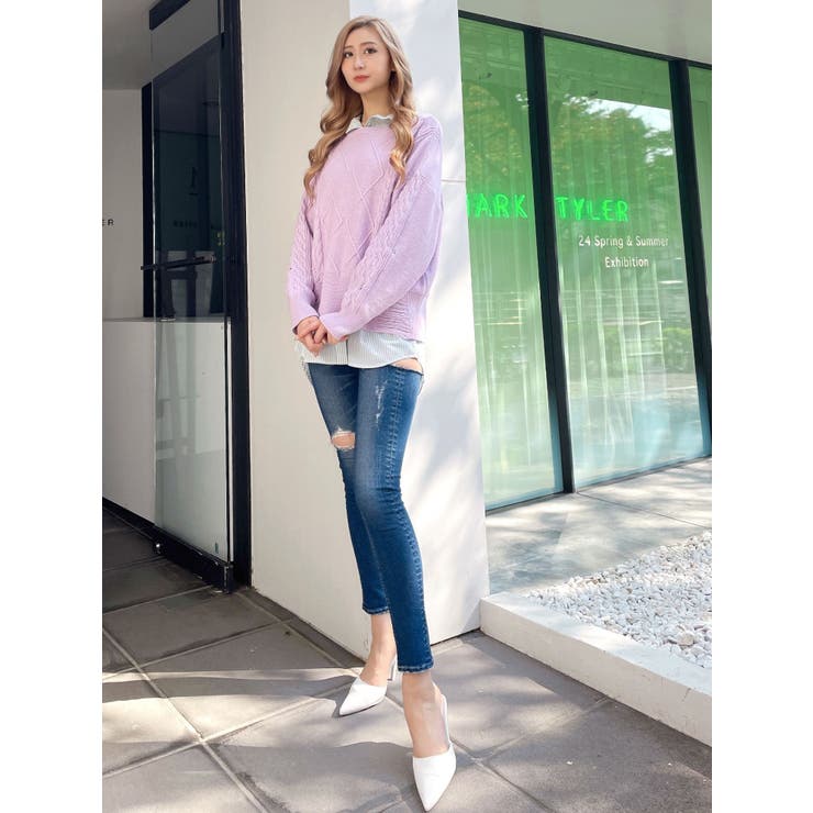 クラッシュ LOOSE ニットトップス | GYDA | 詳細画像36 