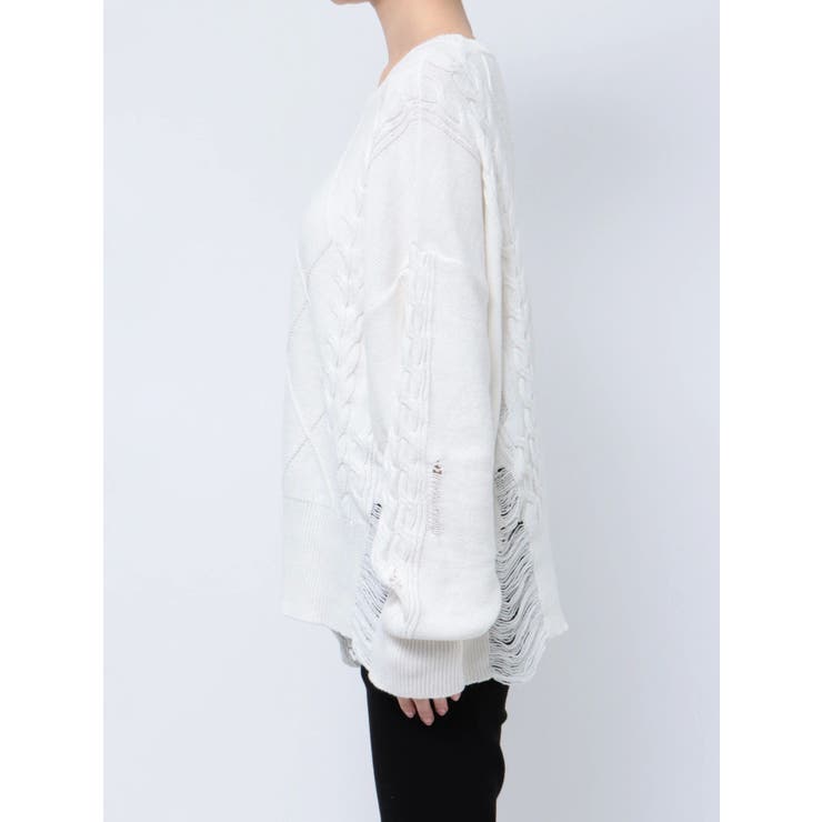 クラッシュ LOOSE ニットトップス[品番：MKSW0056083]｜GYDA