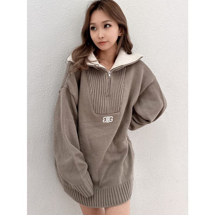 新品タグ付き　THE TOE Hydra Peplum Tops Symmetry GYDA ハーフZIP KT TOPS[品番：MKSW0055002]｜GYDA