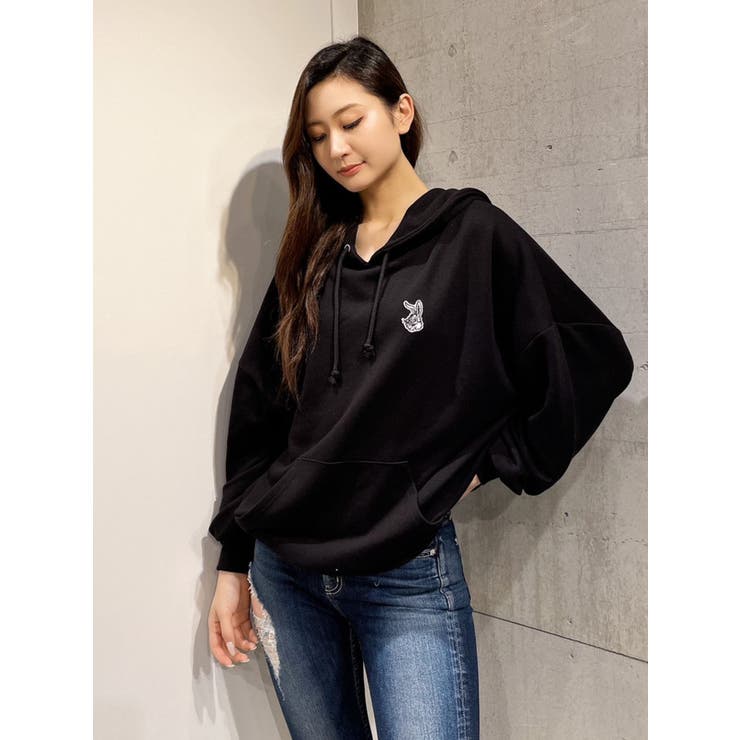 ジェイダ GYDA COFFEE BUNNY BIGスウェットパーカー （BLK