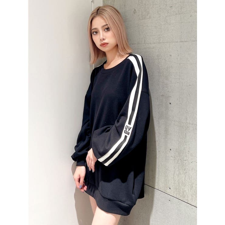 Square gyda LINE スリーブ スウェット トップス[品番：MKSW0056087