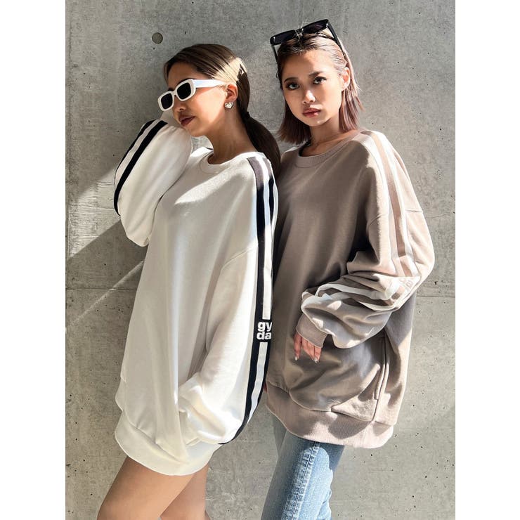 即購入可能⭕️ 【GYDA】トラックラインスウェットトップス