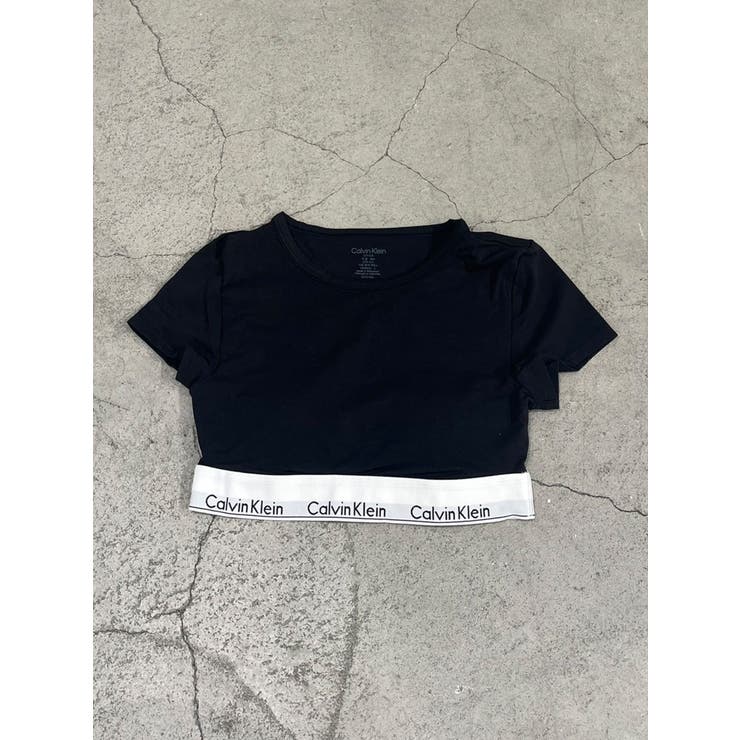売れ筋商品|||カルバンクライン Tシャツ レディース トップス WOVEN LABEL - Top - black Calvin Klein tシャツ /カルバン クラインSS ARCHIVE LOGO