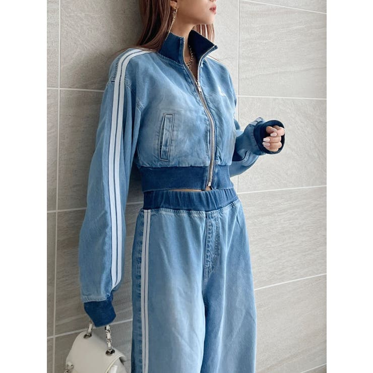 アイスブルー | 【TINY】Square gyda 2ラインデニムショートブルゾン | GYDA