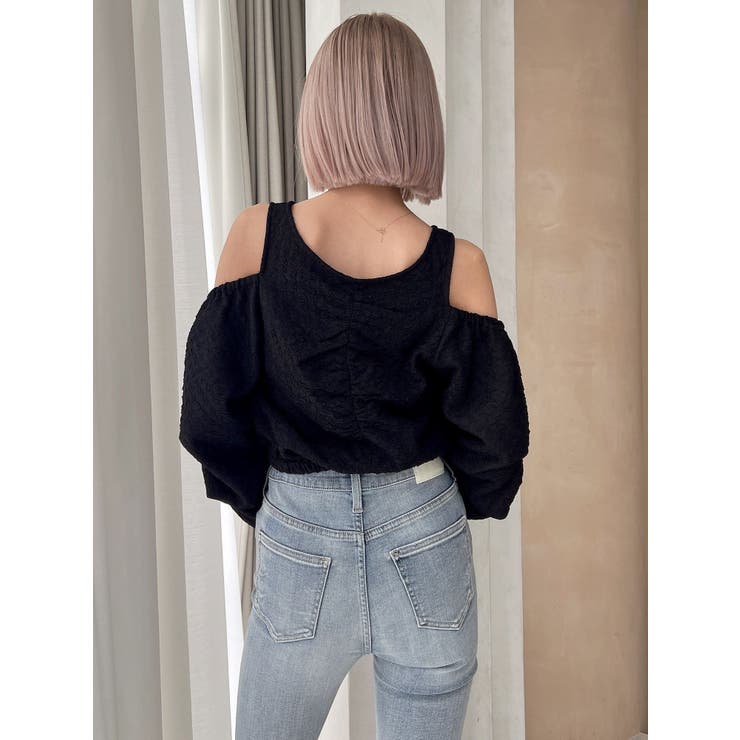 ショルダーOPENジャカードブラウス | GYDA | 詳細画像10 