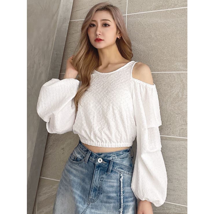 ショルダーOPENジャカードブラウス | GYDA | 詳細画像2 