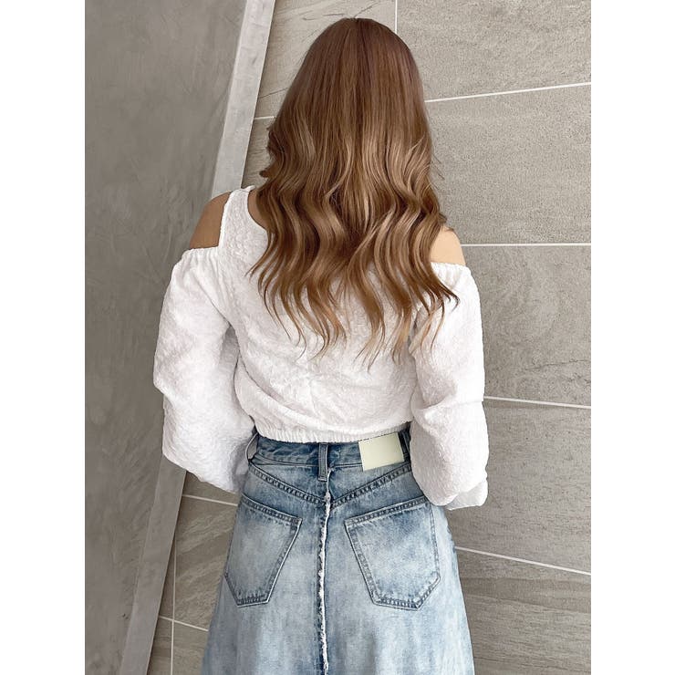 ショルダーOPENジャカードブラウス | GYDA | 詳細画像4 