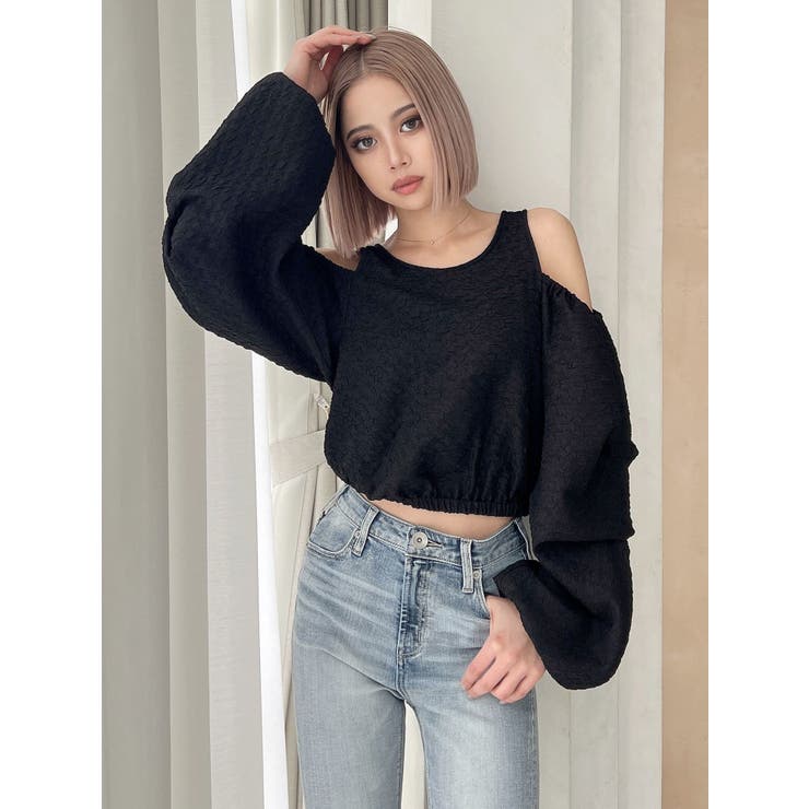 ショルダーOPENジャカードブラウス | GYDA | 詳細画像8 