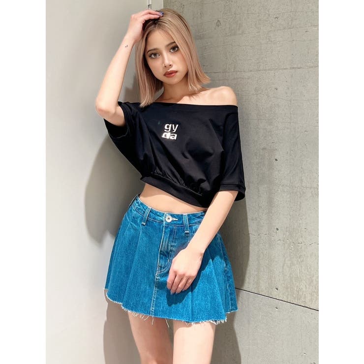 タックプリーツ デニムスカートライクショートパンツ | GYDA | 詳細画像28 