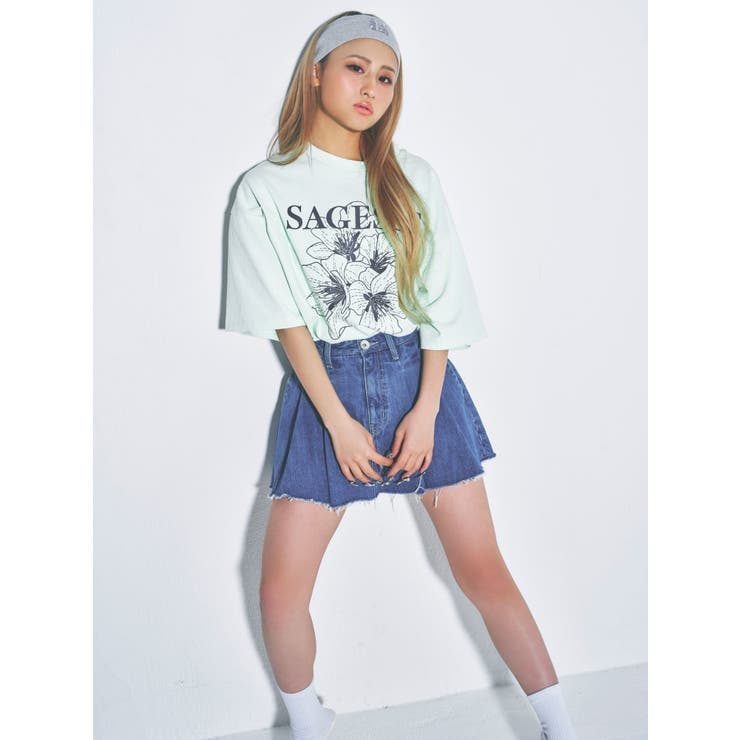 タックプリーツ デニムスカートライクショートパンツ | GYDA | 詳細画像31 