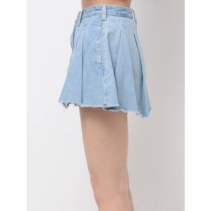 タックプリーツ デニムスカートライクショートパンツ | GYDA | 詳細画像34 