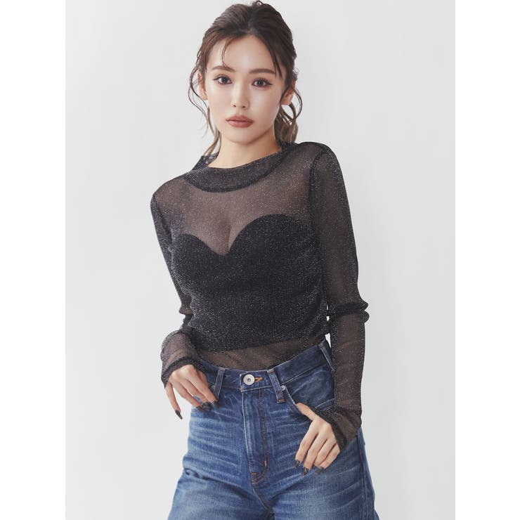 モックネックシアートップス[品番：MKSW0056775]｜GYDA（ジェイダ）の