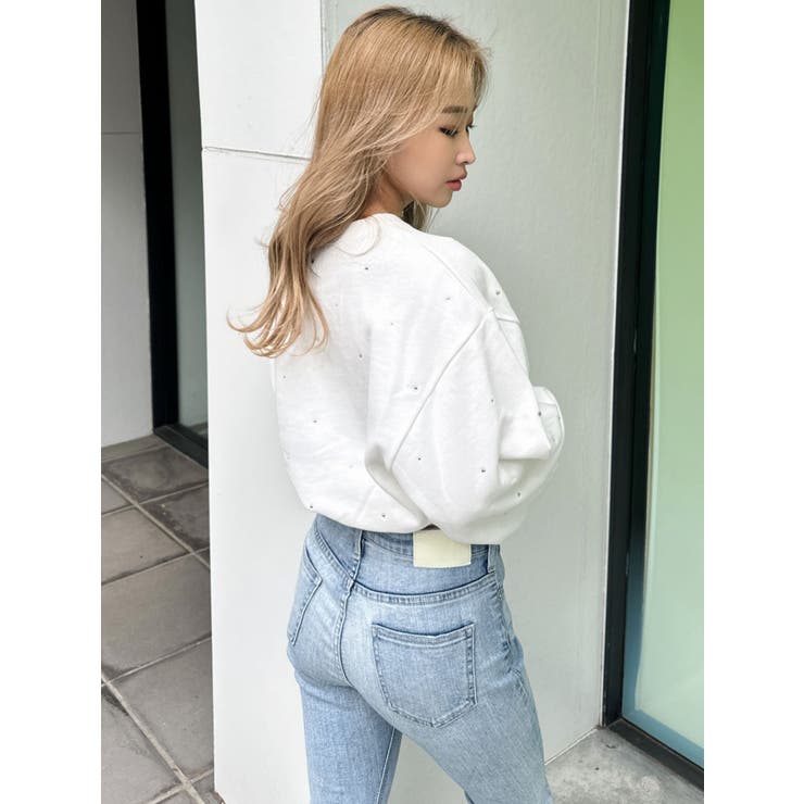 トップス TSkyblue567 TINY】ラインストーントップス[品番：MKSW0056790]｜GYDA（ジェイダ