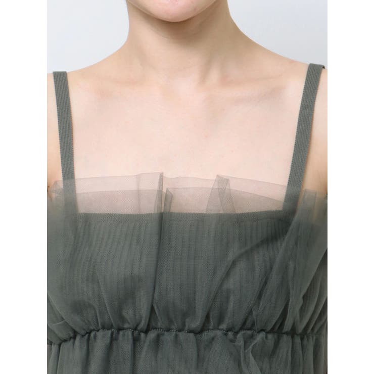 TulleドッキングKnitビスチェキャミ チュールドッキングニットビスチェ[品番：MKSW0058209]｜GYDA