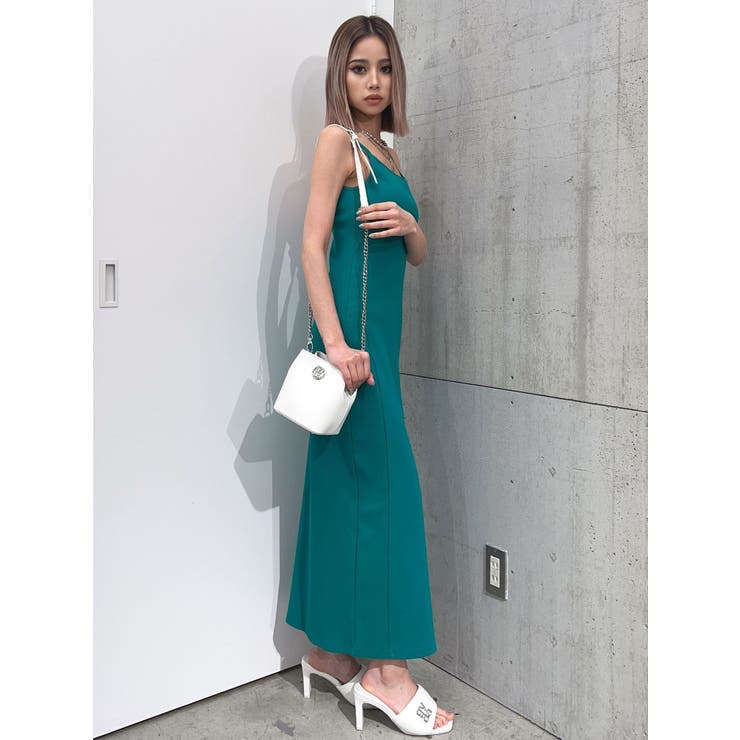 【ESCADA】エスカーダ タイトワンピース（34）肩パッド 金ボタン 個性的 ESCADA / エスカーダ | アシンメトリー ショートスリーブ