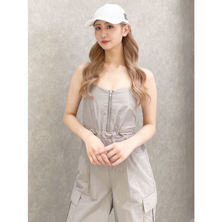 フロントZIPパラシュートロンパース[品番：MKSW0057648]｜GYDA