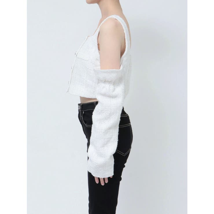 フロントボタン2WAY FANCYTWEEDブラウス | GYDA | 詳細画像22 