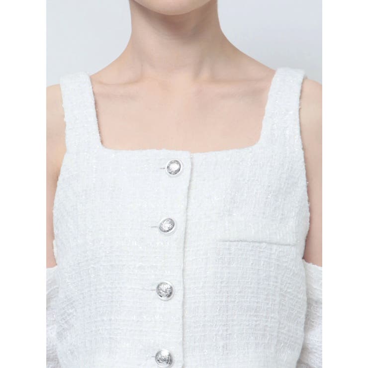 フロントボタン2WAY FANCYTWEEDブラウス | GYDA | 詳細画像24 