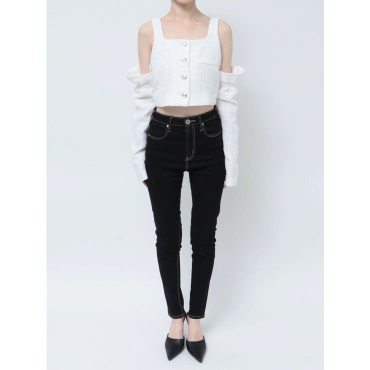 フロントボタン2WAY FANCYTWEEDブラウス | GYDA | 詳細画像29 