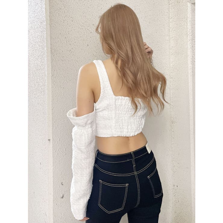 フロントボタン2WAY FANCYTWEEDブラウス | GYDA | 詳細画像8 