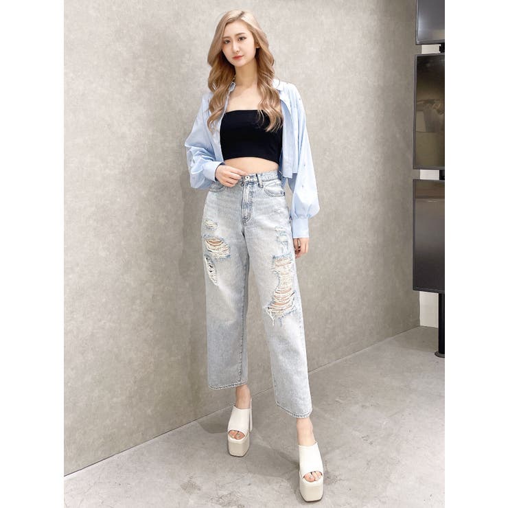 ビジュー スタッズ ショート LOOSE シャツ | GYDA | 詳細画像14 