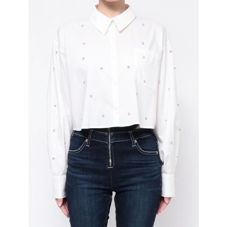 ビジュー スタッズ ショート LOOSE シャツ | GYDA | 詳細画像47 