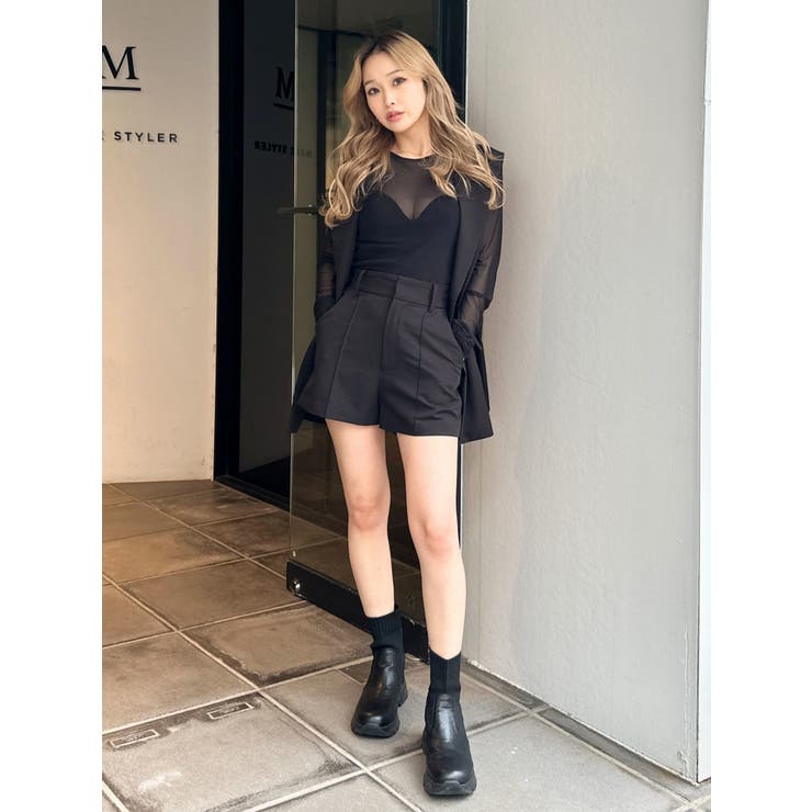 ハイウエストセンタープレスショートパンツ【SETUP着用可】 | GYDA | 詳細画像31 