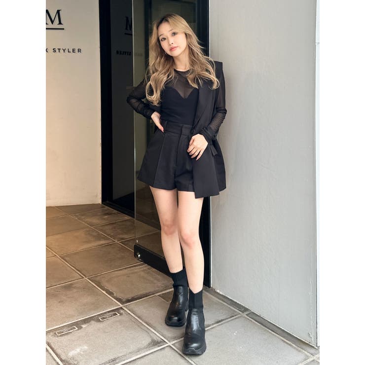 ハイウエストセンタープレスショートパンツ【SETUP着用可】 | GYDA | 詳細画像34 