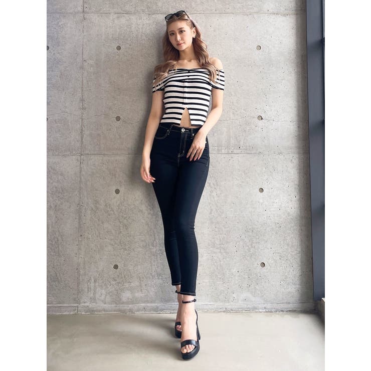 HEMスリットオフショルニットトップス | GYDA | 詳細画像20 