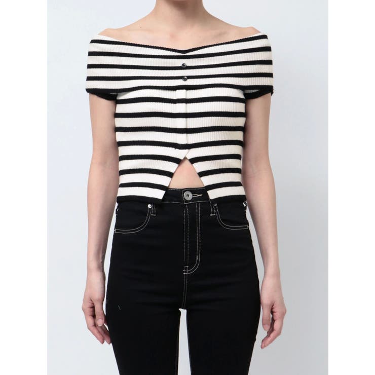 HEMスリットオフショルニットトップス | GYDA | 詳細画像21 