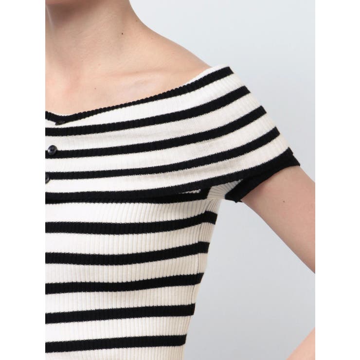 HEMスリットオフショルニットトップス | GYDA | 詳細画像25 