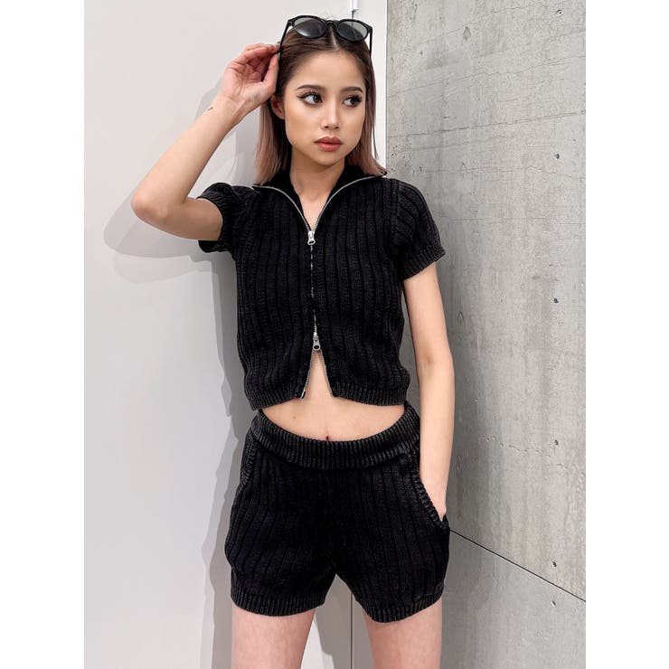【即購入可/試着のみ】Lサイズ DimMoire ZIP UPクロップトップス 即購入可/試着のみ】Lサイズ DimMoire ZIP UPクロップトップス