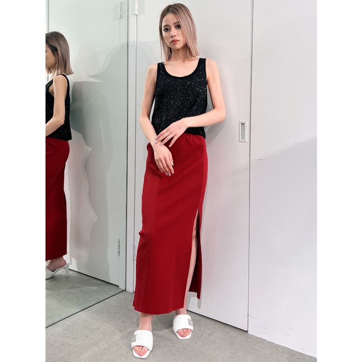 ラメスパンコールLOOSEニットタンクトップ | GYDA | 詳細画像13 