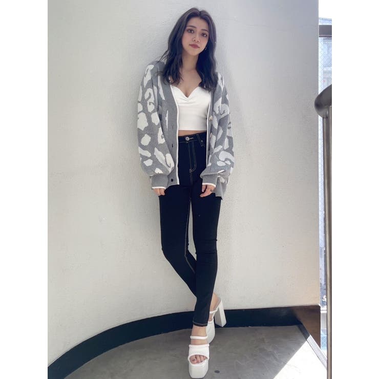 Gレオパードハイゲージニットカーディガン[品番：MKSW0058063