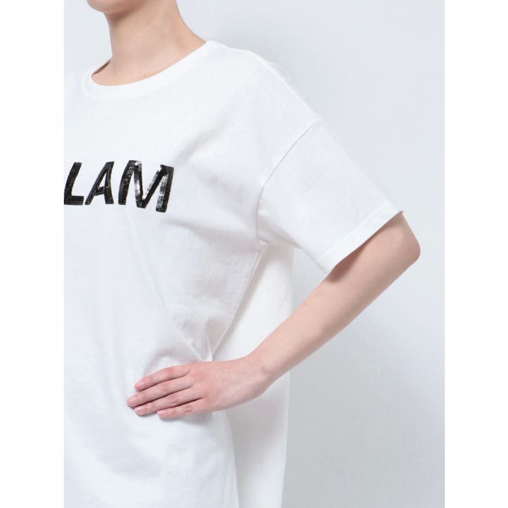 【美品】エムズグレイシー 23SS Tシャツ スパンコール 女の子　カタログ掲載 美品 MSGRACYエムズグレイシー リボン スパンコール Tシャツ