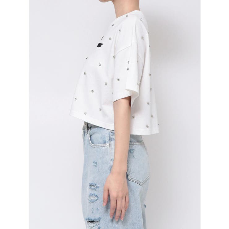 tシャツ DビジューTEE レディース VIBIN ビジュースタッズ ショートTシャツ[品番：MKSW0057618